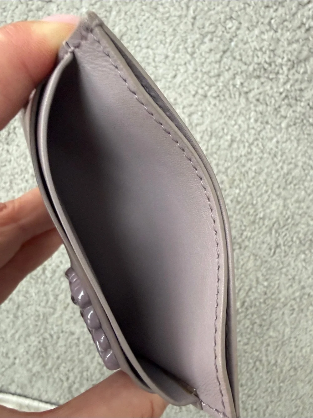 Leather Card Holder with Decorative Knot Detail - Taupe